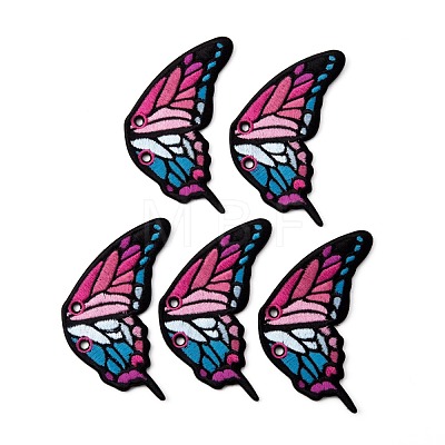 Computerized Embroidery Cloth Butterfly Wing Shoe Lace Charm Decoration(Right) AJEW-WH0277-37A-01-1
