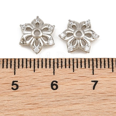 Brass Micro Pave Cubic Zirconia Bead Caps CU-CBA6A75-35B-P-1