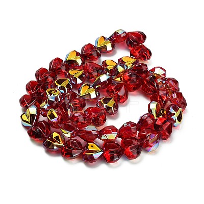 Electroplate Transparent Glass Beads Strands EGLA-B012-AB03-1