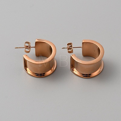 Stainless Steel Round Stud Earring Finding STAS-WH0016-55RG-1