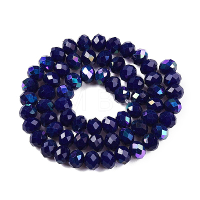 Electroplate Opaque Solid Color Glass Beads Strands EGLA-A044-P8mm-L07-1