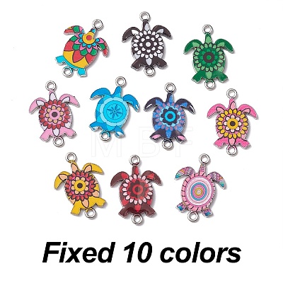 10Pcs 10 Colors Alloy Enamel Connector Charms FIND-YW0003-97-1