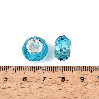 Transparent Glass European Beads GPDL-N004-D14mm-B09-1