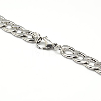 Fashionable 304 Stainless Steel Curb Chain/Twisted Chain Necklaces STAS-A028-N126P-1