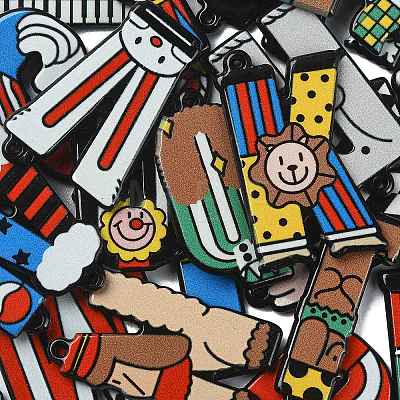 26Pcs 26 Styles Circus Theme Printed Acrylic Pendants OACR-CJ0001-27-1