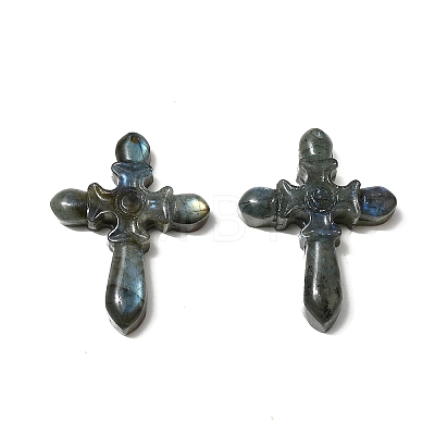 Natural Mixed Stone Carved Pendants G-K248-02-1