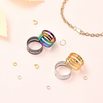 4Pcs 4 Colors Brass Rings RJEW-YW0001-05-1