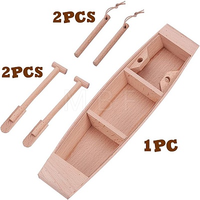 Unfinished Wooden Boat DIY-WH0051-73-1