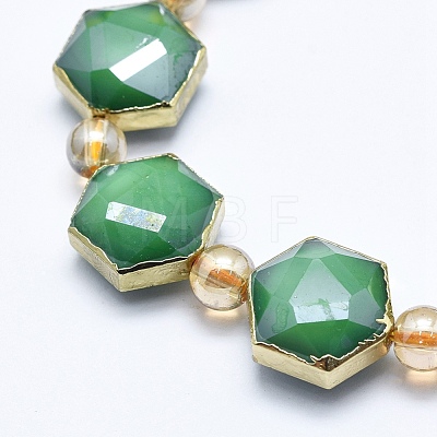 Electroplate Opaque Glass Beads Strands X-EGLA-I006-04G-1