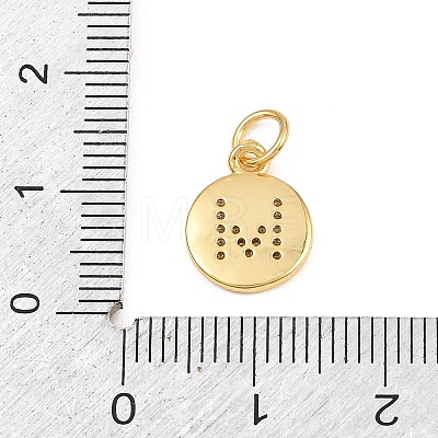 Brass Micro Pave Clear Cubic Zirconia Charms CU-CBA56CE-12G-M-1