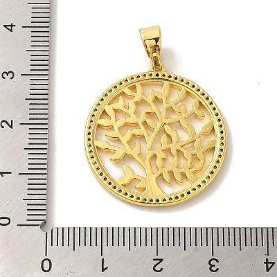 Brass Micro Pave Cubic Zirconia Pendants KK-Z042-25G-02-1