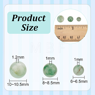 Olycraft 3 Strands 3 Styles Natural Green Aventurine Beads Strands G-OC0005-11-1