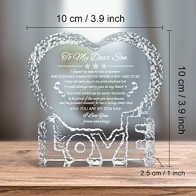 Heart with Word K9 Glass Figurines DJEW-WH0026-002-1