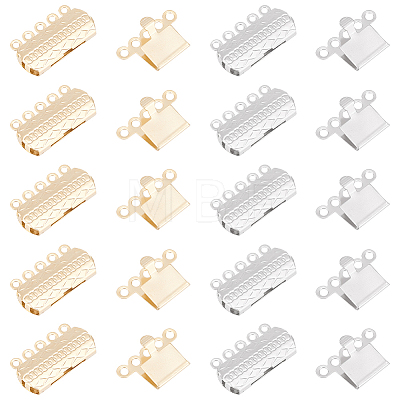 Unicraftale 24Pcs 2 Colors 304 Stainless Steel Box Clasps STAS-UN0056-34-1