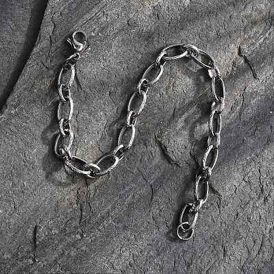 Tarnish Resistant Fashionable 304 Stainless Steel Engraved Vine Mother-son Chain Bracelets LS-STAS-A028-B101P-1