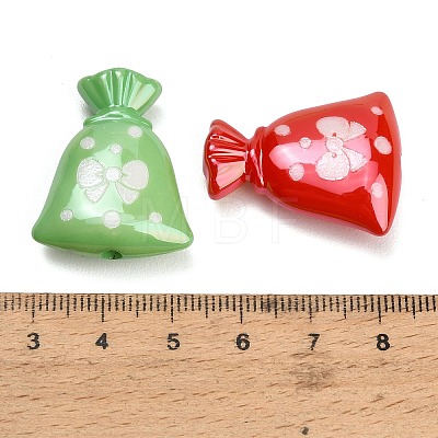 Plating Embossed Opaque Acrylic Beads AC-CBA49BC-04-1