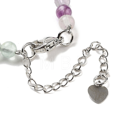 Natural Fluorite Round & Synthetic Non-magnetic Hematite & White Shell Beaded Bracelets for Women BJEW-K251-02B-1