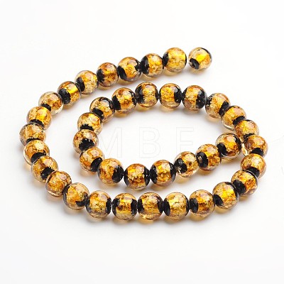 Glow in the Dark Luminous Style Handmade Silver Foil Glass Round Beads LS-FOIL-I006-12mm-01-1