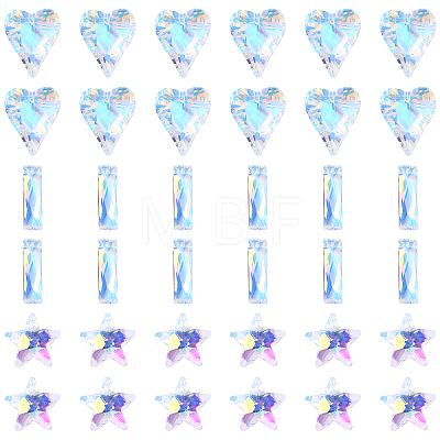 30Pcs 3 Styles Glass Pendants GLAA-YW0004-70-1