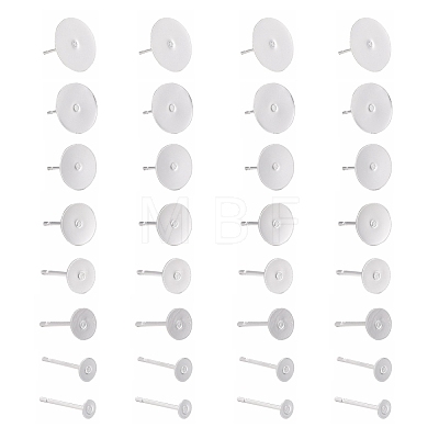 64Pcs 8 Size 304 Stainless Steel Stud Earring Findings STAS-LS0001-10S-1