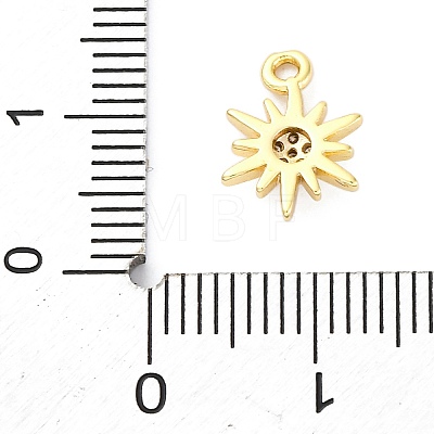 Brass Micro Pave Cubic Zirconia Charms KK-A240-23G-1