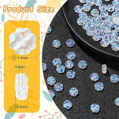 100Pcs Transparent Czech Glass Beads GLAA-CJ0001-90-1