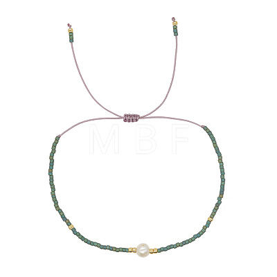 Adjustable Glass Seed Bead Braided Bead Bracelets for Women VT9382-13-1