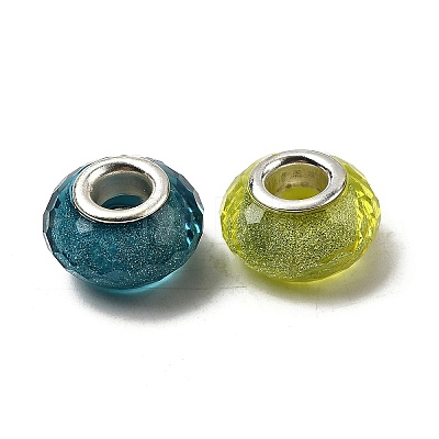 Faceted Resin European Beads RESI-C063-01C-1