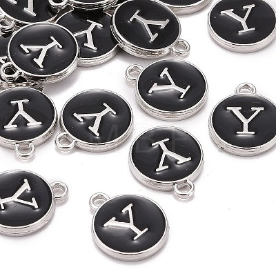 Platinum Plated Alloy Charms LS-ENAM-S118-02Y-P-1