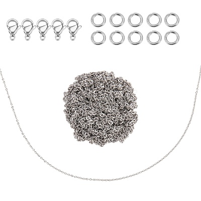 DIY 304 Stainless Steel Cable Chains Necklace Making Kits DIY-SZ0001-80P-1