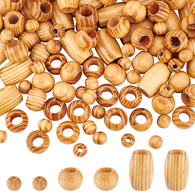 3 Styles Wood Beads WOOD-AN0001-02-1