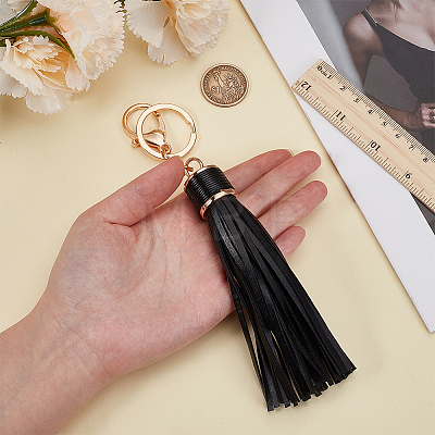 1Pc PU Leather Tassel Keychains KEYC-CL0001-51B-1