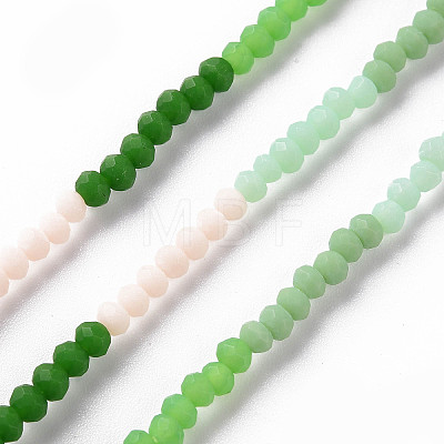 Opaque 7 Colors Frosted Glass Beads Strands FGLA-T002-02A-A02-1