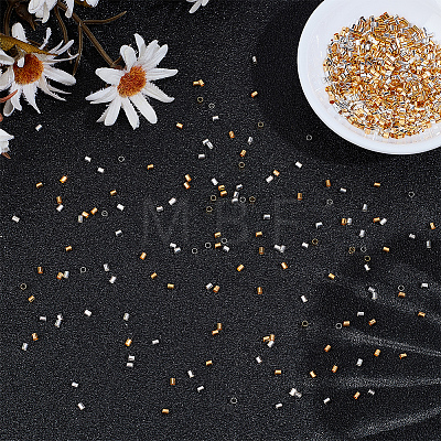 1000Pcs 2 Colors Brass Crimp Beads KK-PA0001-10-1