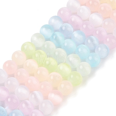 Macaron Color Natural Selenite Beads Strands G-C142-01B-10-1