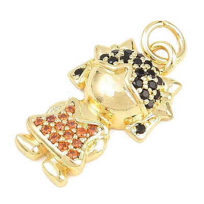 Brass Micro Pave Cubic Zirconia Pendants KK-D258-36G-02-1