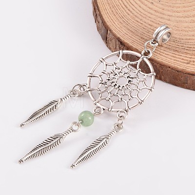 Antique Silver Alloy Mixed Stone European Dangle Charms PALLOY-JF00154-1