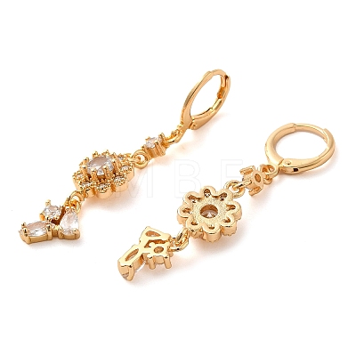 Rack Plating Golden Brass Dangle Leverback Earrings EJEW-B037-24G-1