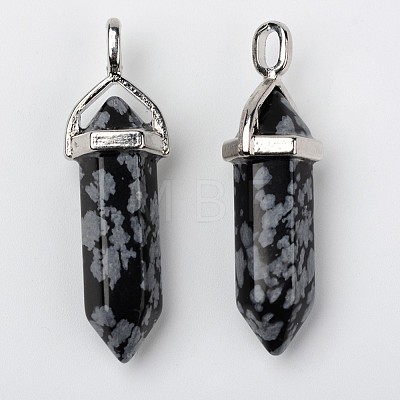 Natural Gemstone Double Terminated Pointed Pendants G-F295-05-1