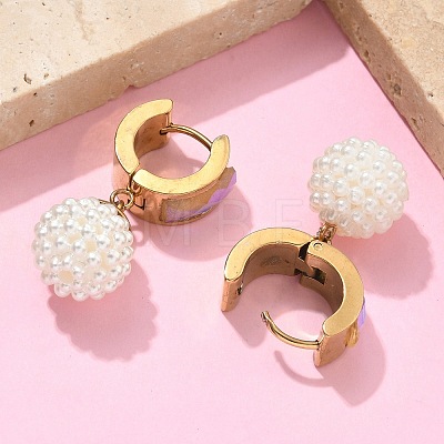 Round 201 Stainless Steel Hoop Earrings EJEW-D354-20G-1