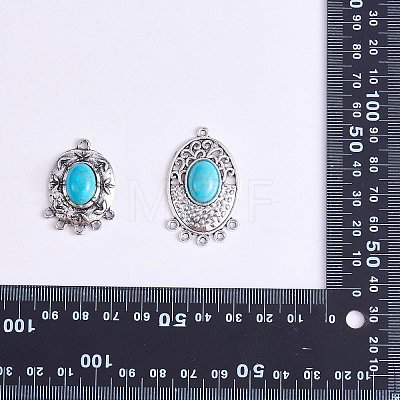 10pcs Turquoise+alloy pendant Vintage alloy earring head diy handmade material(5 styles) JX575A-1