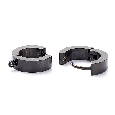 304 Stainless Steel Huggie Hoop Earrings Findings X-STAS-I167-01B-EB-1