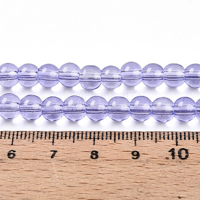 Baking Paint Transparent Glass Beads Strands DGLA-N006-6mm-06-1