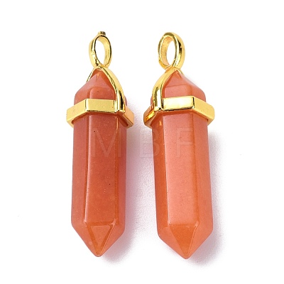 Natural Red Aventurine Pointed Pendants G-G025-01G-02-1