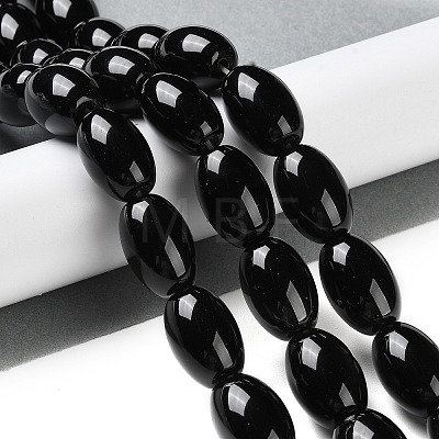 Natural Black Onyx Agate(Dyed & Heated) Beads Strands G-NH0019-C05-13-1