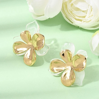 304 Stainless Steel Resin Stud Earrings SA-CBAF6AD-18G-C-1