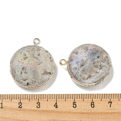 Electroplated Natural Druzy Agate Pendants G-A229-01C-1