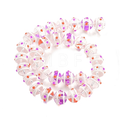 Glass with Enamel Beads Strands GLAA-M047-01B-1