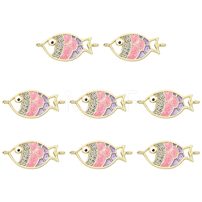 10Pcs Alloy Enamel Fish Links Connectors ENAM-YW0005-86A-1