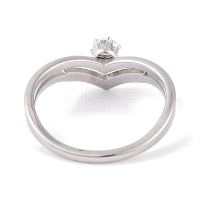 304 Stainless Steel Round Finger Ring for Women RJEW-C086-05-P-1